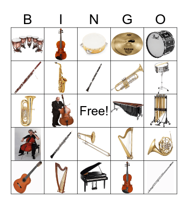 INSTRUMENTS Bingo Card