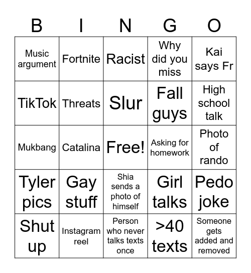 Shrek lovers bingo Card