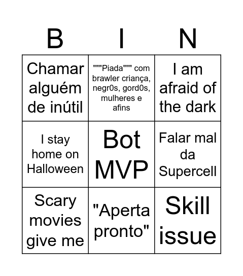 Spooky Halloween Bingo Card