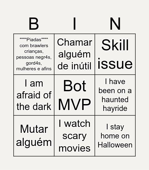 Spooky Halloween Bingo Card