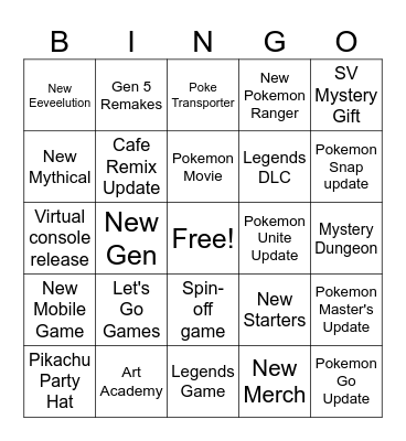 Pkmn Day 2k24 Bingo Card