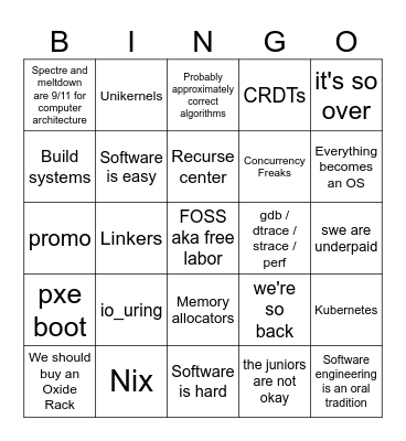 SWE Tea Bingo Card