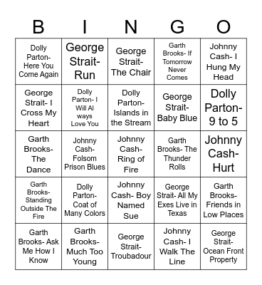 Radio Bingo Hoedown Throwdown Bingo Card