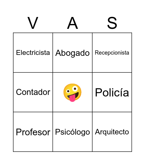 Trabajos Bingo Card