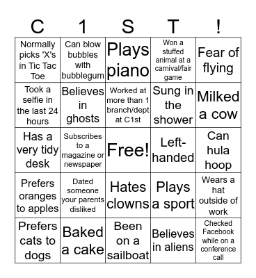 C1st Bingo Card