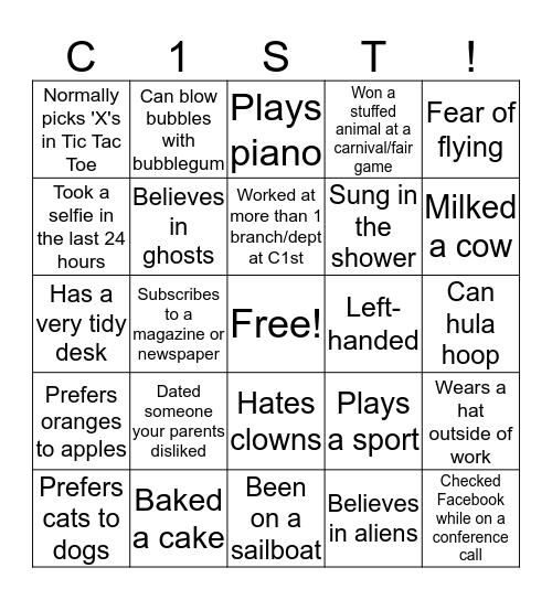 C1st Bingo Card