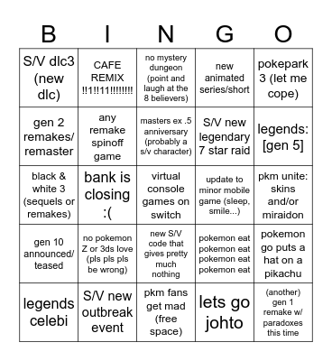Pokemon Day 2024 Bingo Card