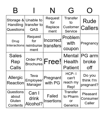 TWH Bingo Card