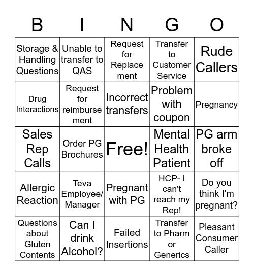 TWH Bingo Card