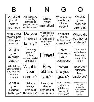 Professionals Expo 2024 Bingo Card