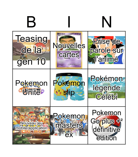 Pokemon direct bingo Card