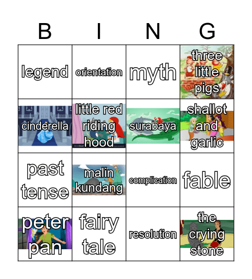 Narrative Text (Bingo Game) Bingo Card