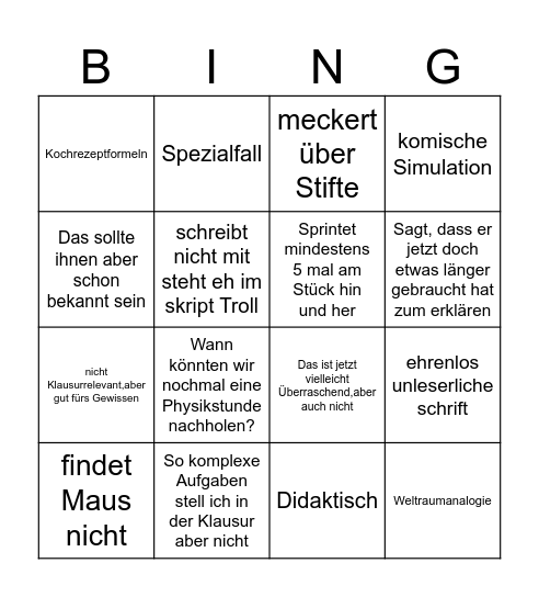 Kammerer Bingo Card