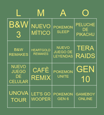 POKEMON DIRECT Bingo Card