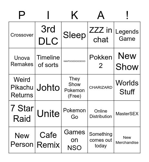 Pokey Day 2024 Bingo Card
