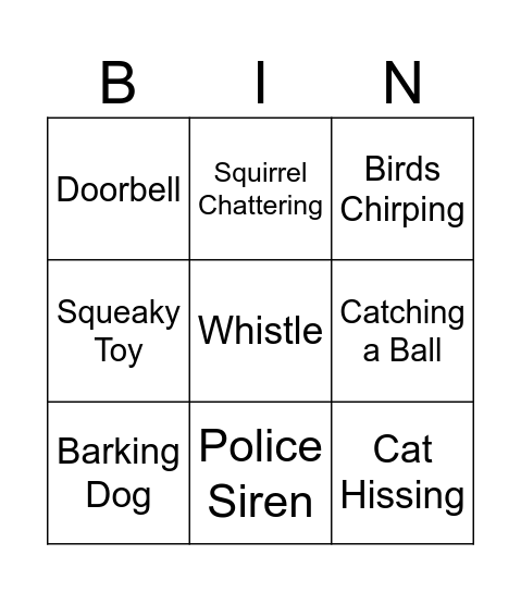 BARKO Bingo Card