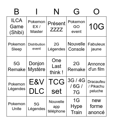 Pokemon Prense Bingo Card