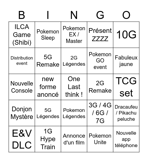 Pokemon Prense Bingo Card