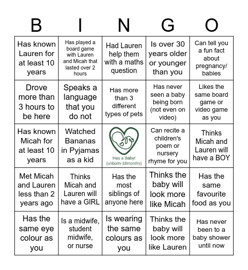 Find someone who... Bingo Card