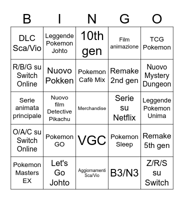 Pokemon Presents 2024 Bingo Card