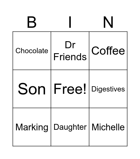 Liz Bingo Card