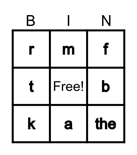 Let's Play Bingo! Bingo Card