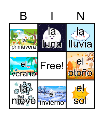 La Naturaleza Bingo Card
