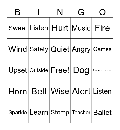 Yes I can listen Bingo Card