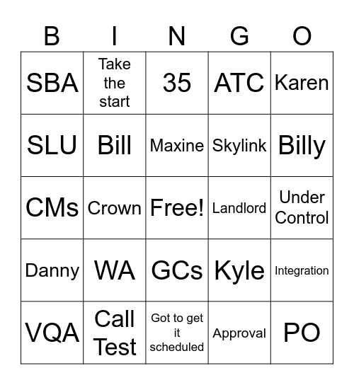 Site by Site Bingo Card