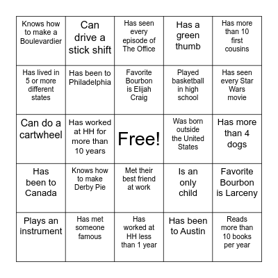 VC Summit Icebreaker Bingo Card