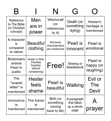 Chapter 5 and 6 BINGO Card