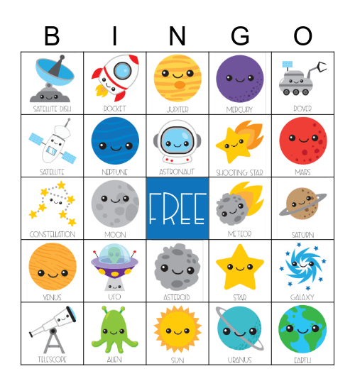 Outer Space Bingo Card