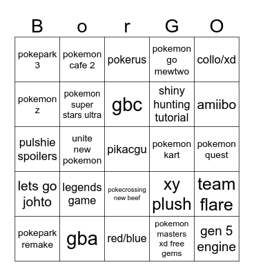 gagagagaga Bingo Card