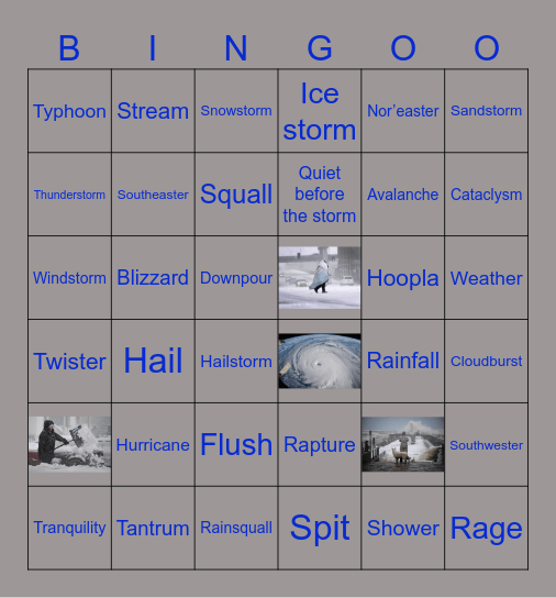 Weather Bingo Card