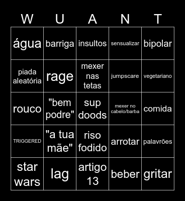 WUANT BINGO Card