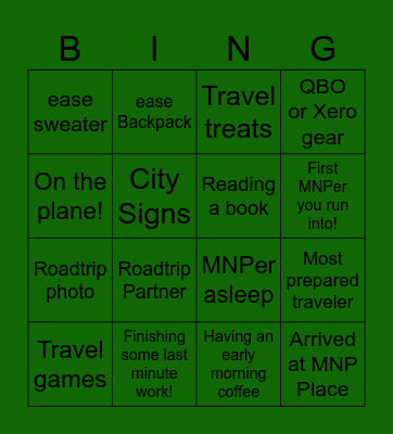 The Journey to Saskatoon - Photo Bingo Card