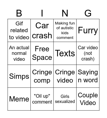 Instagram Reels Bingo Card