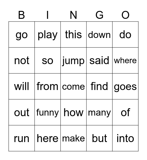 8-12week Bingo Card