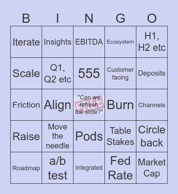 MMM Lingo Bingo Card