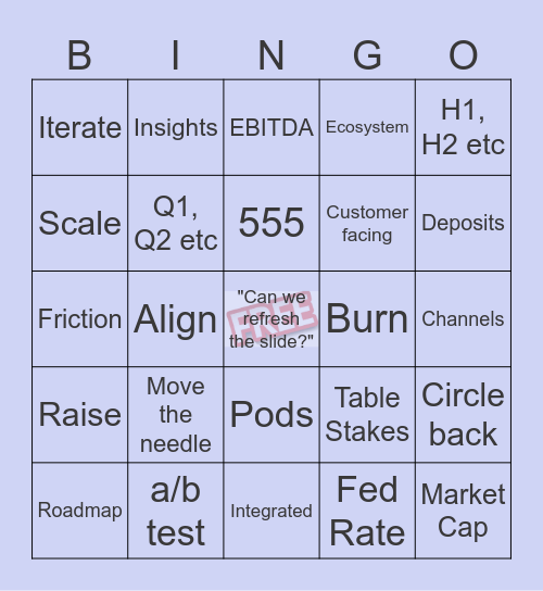 MMM Lingo Bingo Card