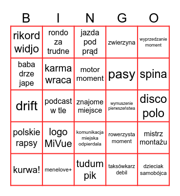 ulepszone stopcham bingo Card