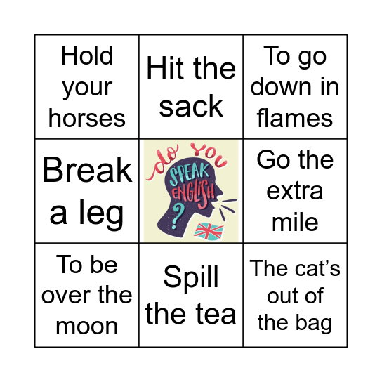 INFORMAL EXPRESSIONS BINGO Card