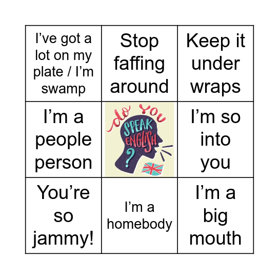 INFORMAL EXPRESSIONS BINGO Card