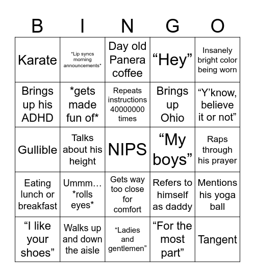 Kolibaba Klass Bingo Card