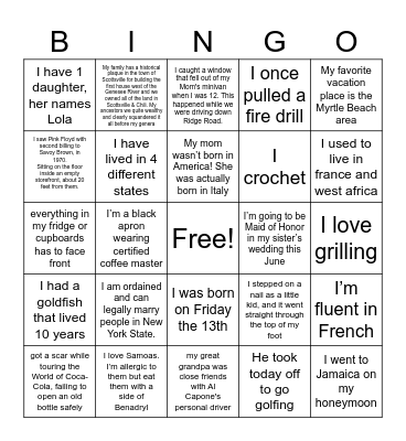 FUN FACTS About some AMAZING EEs Bingo Card