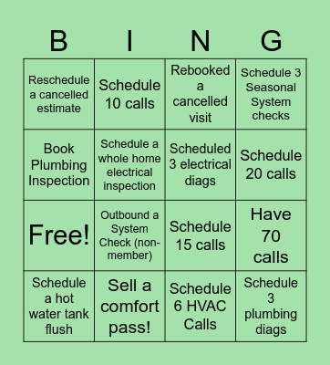 Call Center Bingo Card