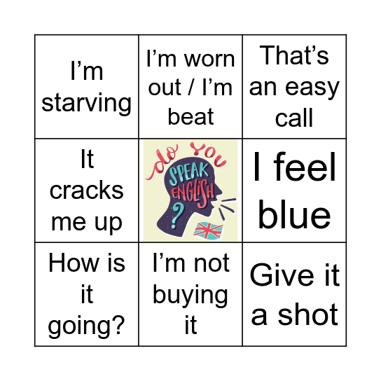 INFORMAL EXPRESSIONS BINGO Card