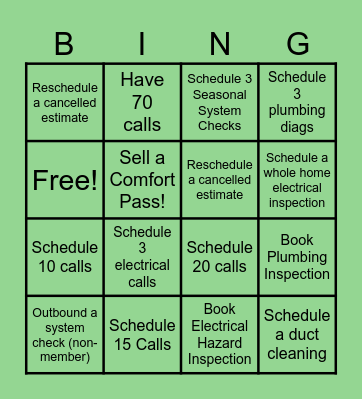 Call Center Bingo Card