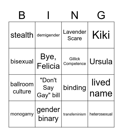 Lingo Bingo Card