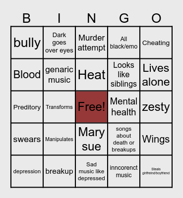 Gacha life Bingo Card